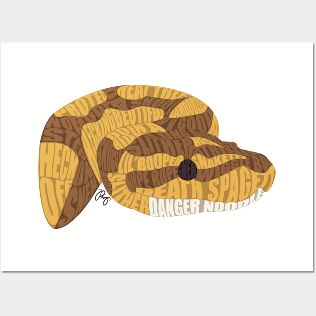 Ball Python Word Art Wall Art by KavenSpejiin